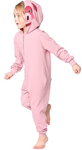 Ladeheid Combinaison de Nuit pour Enfants avec déguisement coloré à Motif fantaisiste LA40-232 (Porcin Rose, 122-128)