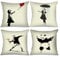 Tucocoo Banksy Art Cushion Covers Decorative 18 x 18 Inch Set of 4 Black and White Graffiti Street Pop Cushion Cover Outdoor Decorations Throw Pillows for Couch Sofa Bed Car Home Decor