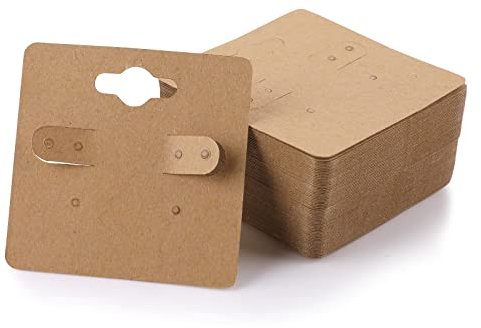 100 Stück Kraftpapier Ohrring Display Karten von Verkaufskarte mit 6 Löcher Blanko Ohrring Papier Halter Tags DIY Halsketten Ohrstecker Aufbewahrung Schmuck Ohrring Halterung (2 x 2)