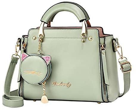 LZPCarra Rideau de douche transparent avec poches, sac à bandoulière, sac messager, petits enfants, Vert menthe., Einheitsgröße