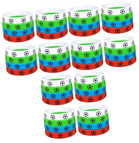 Toddmomy 48 Stück Fußball-Silikon-Armbänder Fußball-Motto-Fußball-Armband Fußballspiel-Armbänder Fußball-Armband Fußball-Armbänder Kompaktes Armband Camping-Geschenk Mann