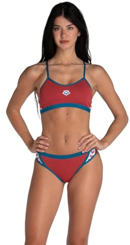 Arena Icons Zweiteiliger Badeanzug für Damen, Astro Rot/Blau Cosmos, 26