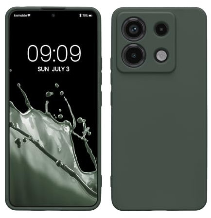 kwmobile Housse Compatible avec Xiaomi Redmi Note 13 Pro 5G / Poco X6 5G Coque - Housse de téléphone en TPU avec Protection Appareil Photo - Vert Mousse