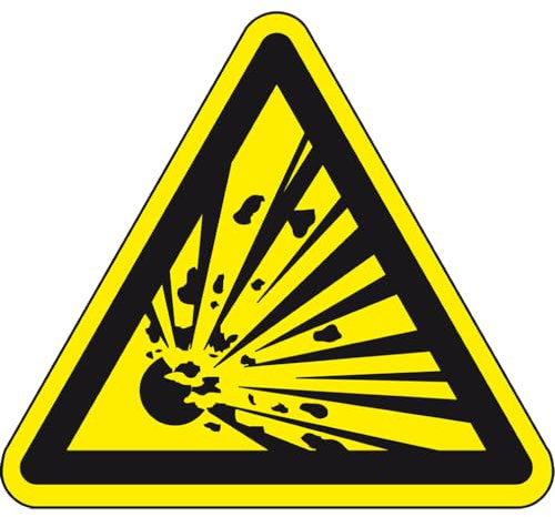 Dreifke® Warnschild Warnung v.explosionsgefährlichen Stoffen, ASR/ISO, Kunststoff, SL 100mm