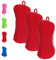 Gadgetime USA Lot de 3 éponges à vaisselle en silicone - Brosse double face - Multifonction et réutilisable - Pour nettoyer la vaisselle, les fruits et les légumes - Rouge