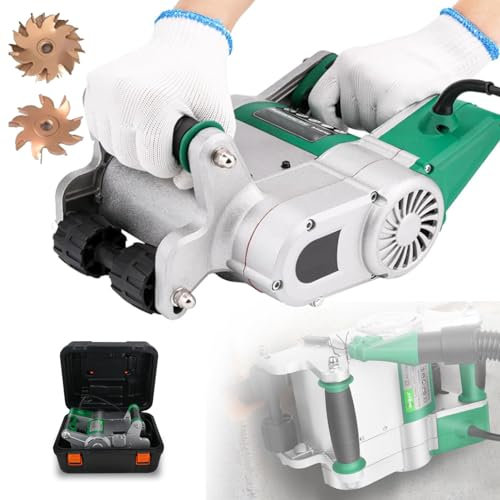Hydravex Elektrische Mauerfräse, verbesserte 25-mm- und 35-mm-Klingen, einmalige Wandnut-Schneidemaschine, staubfreier Betrieb, Wandschlitzmaschine, Zement-Sand-Ziegelschneider mit Tragebox