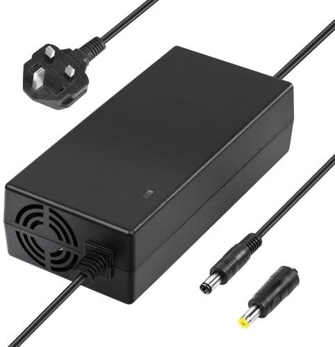 ARyee 54.6V 48V 2A Electric Scooter Charger for 13S 48V Lithium Battery, Li-ion Battery Charger for Electric Wheelchair, Mobility Scooter, Motorcycle, EBike, with 2 Plug, DC 5.5x2.1mm/5.5x2.5mm