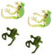 Neuester Frosch-Ring 2 Stück Kreativer Frosch Verstellbarer Offener Ring Emaille Frosch Offener Ring Vintage-Punk-Stilfrösche-Förmiger Ring mit 2 Stück Froschohrringe für Freunde Paare