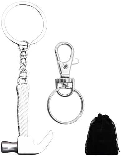 GENSMILE Portachiavi strumento regalo per uomini e donne - Martello e estrattore di chiodi per portachiavi, grazioso portachiavi strumento appendice, gadget cool mini martello accessorio per DIY