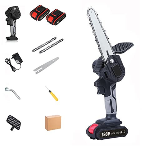 Motosega, 6 pollici Mini motosega Platore elettrico Sega con worx ricaricabile BATTERIA BORDUS BORDUSING BOTTIGLIO GIARDINO GIARDINO Strumenti di potenza,mini motosega(2xBattery 2xChain)