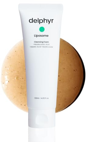 delphyr Daily Cleansing Foam with Liposomes, Gentle Exfoliating for Sensitive Skin with Centella Asiatica, Deep Pore Cleanser and Makeup, Korean Skin Care for Problem Skin