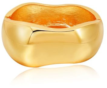 MILAKOO Big Bangle für Frauen Dubai Style Open Bangles Gold Polieren Spiegel Armband Chunky Handgelenk Wrap Cuff