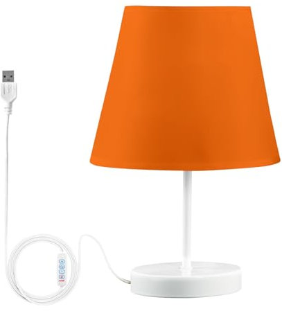 Lampe pour chambre à coucher Lampe de chevet orange avec ports USB Lampe de table éclairage doux