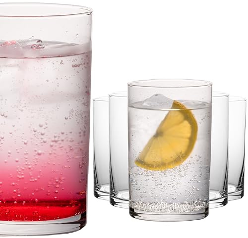 PLATINUX Gerade Trinkgläser 200ml (max 270ml) Set 6-Teilig Saftgläser aus Glas Wassergläser Eisteeglas Spülmaschinenfest
