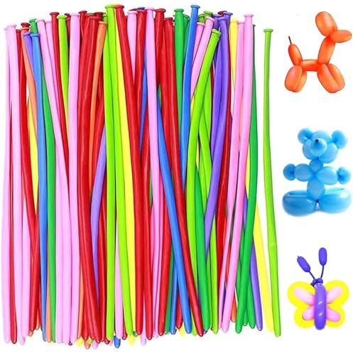 Cisixin 100pcs Lange Luftballons Magische Modellierung Ballons für Geburtstag Hochzeit Weihnachten Party Mehrfarbig 30cm
