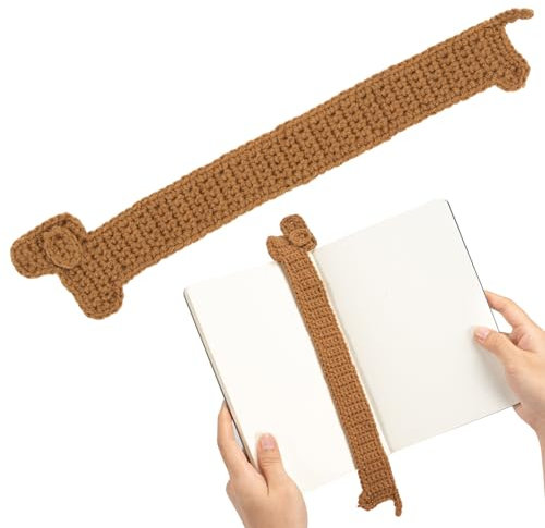 Dackel Lesezeichen, Handgemachte Gestrickt Braun Baumwolle, Hund Lesezeichen, Kreative Dackel Geschenke Bücher Marker, Einzigartiges LesezubehörDackel Lesezeichen für Lehrer Studenten, Buchliebhaber