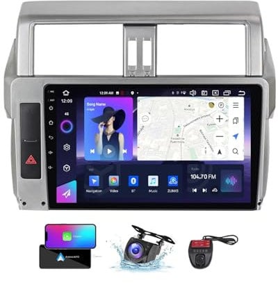 ZZPHKK Android 13 Carplay Android Auto Car Radio 2 DIN für Toyota Land Cruiser Prado 150 2013-2017 FM RDS DAB+ Car Radio mit Screen 10 Zoll Unterstützung DSP Equalizer/BT/Rear View Camera(NF-3)