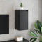 KLYEON Pensili 2 pz Neri 30x30x60 cm in Legno Massello di Pino,Mensola sospesa in Legno massello di Pino, Porta TV, ripiano per ripostiglio, libreria, 30 x 30 x 60 cm, Set di 2