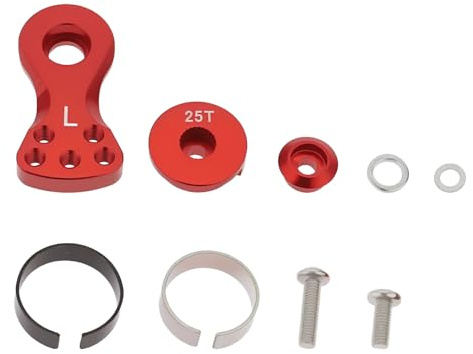 LT Easiyl 1 Satz 25T 5 Löcher Servo Saver Hornarm Aluminium mit Schrauben Mutter Kompatibel mit 1/10 1/8 RC Auto Kompatibel mit Arrma Karton 6S (Rot)