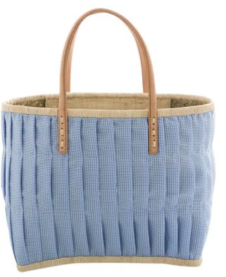 ReWu Rice Raffia Einkaufstasche Türkis Medium Strandtasche Handtasche Shopper Einkaufsbeutel Bag Henkeltasche 30 x 20 x 28 cm