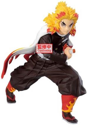 BANPRESTO Kyojuro Rengoku Demon Slayer Action Figure: Kimetsu No Yaiba Maximatic 16 cm Multicoloured BP29193P Collectible Figure Ideal for Anime Fans