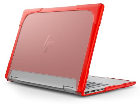 Heavy Duty Case for 14 HP Envy X360 2-in-1 2K Touch-Screen Laptop 2024 Release Shockproof Hard Shell Matte Translucent Anti-Fingerprint Protective Cover with TPU-Covered Edge (Red)
