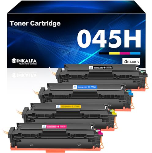 inkalfa 045H Toner Kompatibel für Canon 045H 045 für i-SENSYS MF633cdw MF635cx LBP613cdw LBP611cn MF631cn MF632cdw MF634cdw MF636cdwt LBP612cd (Schwarz Cyan Gelb Magenta, 4er-Pack)