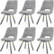 LEWE Esszimmerstühle drehbar 6er Set, Automatisch zurückkehrender Sitz, 180° Drehstuhl, Ergonomischer Polsterstuhl, armlos, Esszimmer Wohnzimmer Schlafzimmer, Kaschmir-Stoff - Grau