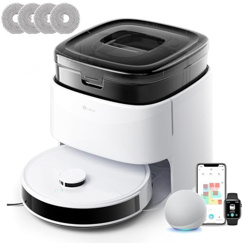 Lefant M3 Robot Aspirapolvere Lavapavimenti con Mappatura, 10000Pa, 220min | Stazione All-in-One, Autosvuotamento 3.2L, Navigazione dToF, Doppio lavaggio, Compatibile con Wi-Fi 2.4G e 5G/Alexa/APP, Gen1
