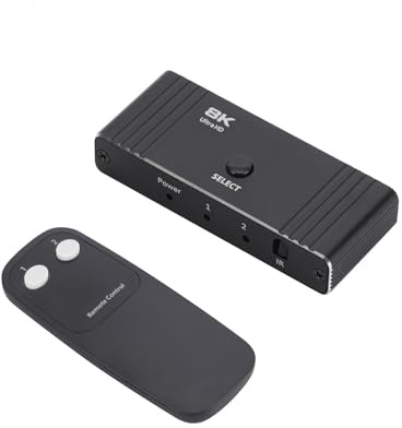 8K Bi-Directional HDMI 2.1 Schalter 2x1 4K@120Hz 48Gbps Ultra HD HDMI Splitter Switch 2 in 1 mit Fernbedienung für PS5 Xbox