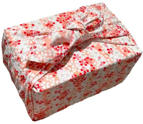 THAYLA Blumenstoff Geschenkpapier 50–90 cm, Japanisches Geschenkpapier Baumwolle, Wiederverwendbares Verpackungsmaterial im Japanischen Stil, Geschenkideen für jeden Anlass