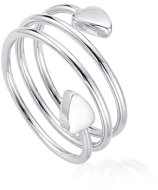 Zecimi Magnetring Silber, Damen Herz/Blume Vital Ring mit Magnetkraft | Anti Stress Ring für Damen Mädchen, Offen Verstellbar Magnet Ring zur Gewichtsabnahme, Mode Fidget Ring zur Förderung Schlaf