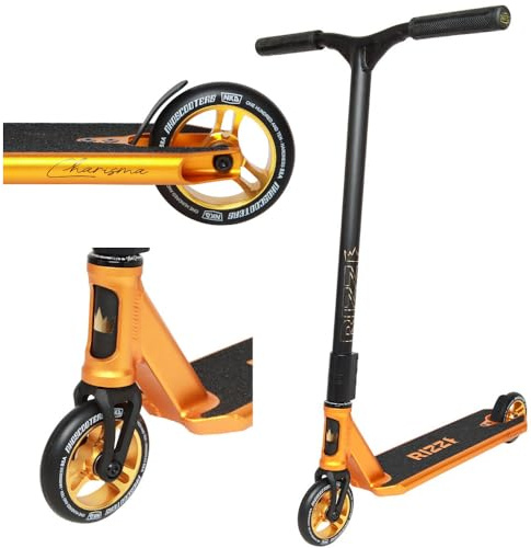 NKD Stunt Scooter Rizz | Hochleistungs ABEC-9 Lager | 360° Lenker für Freestyle | Robuste 6061 Aluminiumlegierung