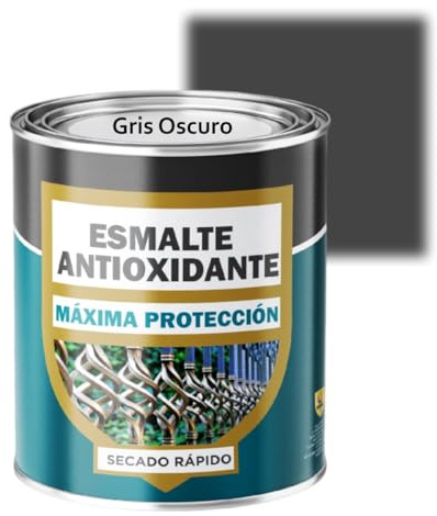 SPSIL Esmalte Antioxidante Gris Oscuro 750ml Directo sobre Óxido Pintura Antióxido Metal Hierro Uso Exterior e Interior