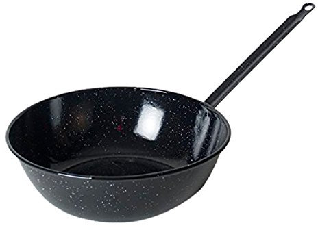 Garcima 20416, Sartén Honda esmaltada con mango, negro, 16 cm