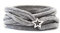 Armband Wickelarmband Stoff grau meliert oder Wunschfarbe 60 Varianten mit versilbertem Stern aus Metall individuelle Geschenke mit Liebe