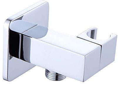 KB025-3 Luxus Handbrausehalter mit 1/2 Wandanschlussbogen, Messing, hochglänzend verchromt