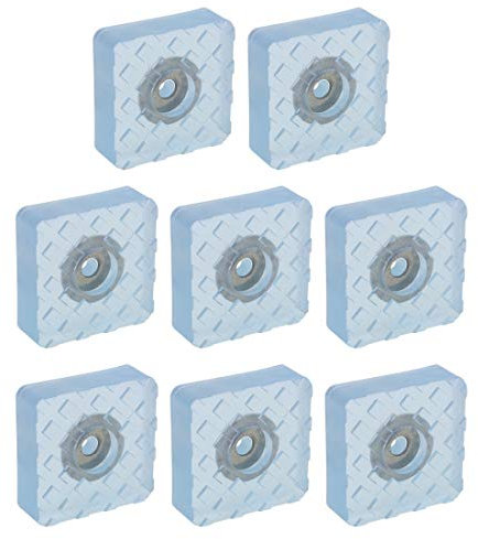 sourcing map 8 Stück Stuhlbeinkappen Viereck Gummi Fuß Insert Unterlegscheibe Bein Pad Bodenschutz 30x30mm