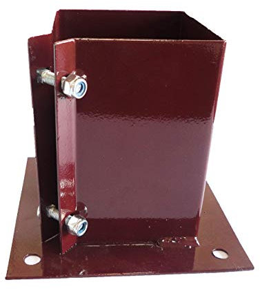 Fence Post Support Bolt Down 3 75mm Garden Holder Like Metpost Bolt Grip Brown x 3