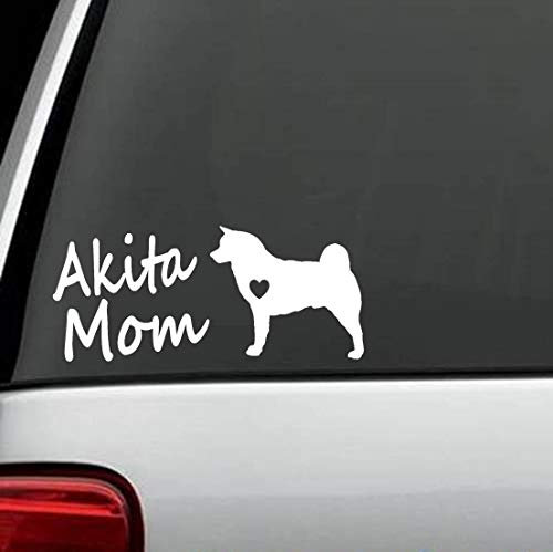 myrockshirt Akita mit Herzchen Akita Mom Hund Dog Aufkleber,Sticker,Decal,Autoaufkleber,UV&Waschanlagenfest,Profi-Qualität