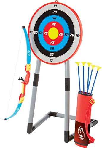NSG Deluxe Bow and Arrow Set for Kids - Toy Archery Bow with Large Freestanding Target, Suction Cup Arrows, and Quiver