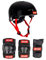 Tony Hawk Unisex, Jugend Helmet & Padset 4-8 Yrs Schutzset, Schwarz/Rot (Mehrfarbig), S/M