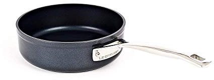 Le Creuset, Sauteuse à Bord Droit Anti-Adhérente, Ø 20 cm, Sans PFOA, Compatible avec Toutes Sources de Chaleur (y Compris Induction), Anthracite/Argenté