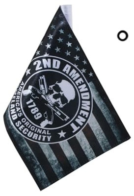 Espear Antique US Flag 2ND Amendment Flag Motorcycle Flag Replacement 6 x 9 Flag with 4/5 Sleeve for 3/8 Flagpole(1 Piece)