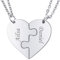 MeMeDIY Personalisierte Herz Anhänger Puzzle Halskette Name für Paare Männer Frauen Gravur für Freund Freundin Edelstahl Liebhaber Set Schmuck Familie Liebe Freundschaft(2 Stücke)