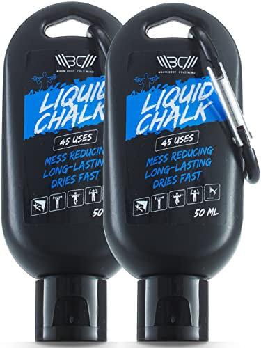 WARM BODY COLD MIND Premium Weightlifting Liquid Chalk - Flüssigkreide für Gewichtheben, Crossfit, Gym, Fitness Kalk, Stangentanz, Gymnastics, Magnesium Hände, Schnelles Trocknen (50+50ml)