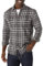 Amazon Essentials Men's Slim-Fit Long-Sleeve Two-Pocket Flannel Shirt, Grey Plaid, L
