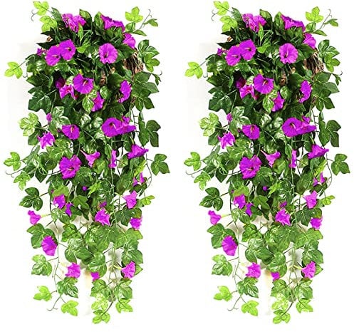Souarts Panier de glycine Artificielle pour Panier Suspendu, Fausses Fleurs à Suspendre, Bouquet de Mariage, décoration d'intérieur ou d'extérieur