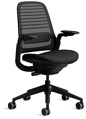 Steelcase Series 1 Ergonomischer Bürostuhl mit LiveBack Lumbalstütze und 4D-Armlehnen Onyx Schwarz