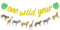 Sursurprise Ein wildes Jahr Banner Gold Glitzer Animal Print Gepard Girlande, Dschungel Safari Thema Wild One First Geburtstag Partybedarf für Kinder